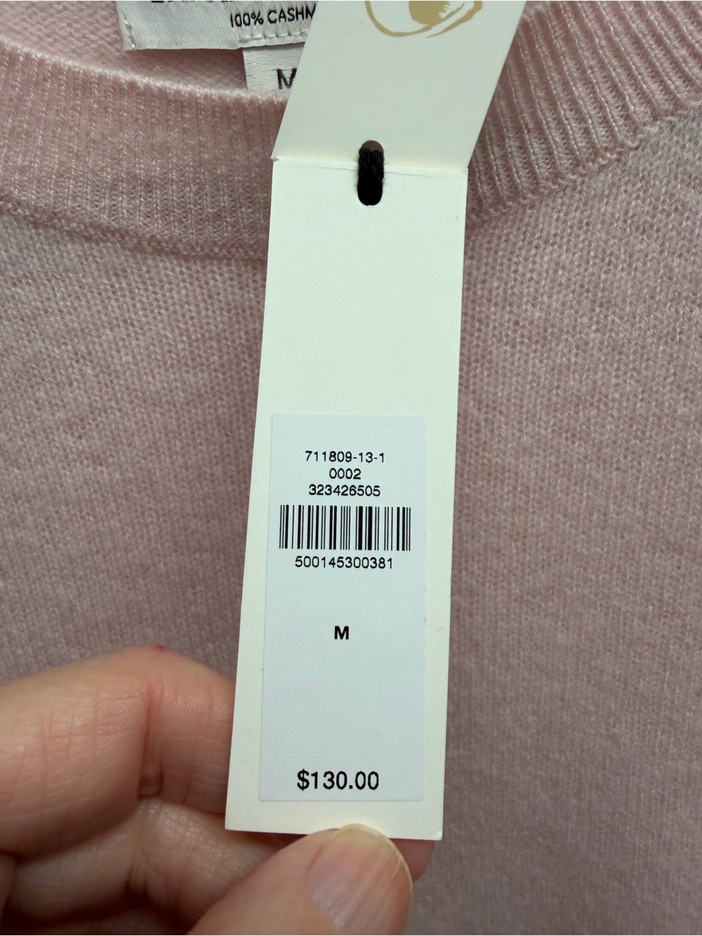 NWT Banana Republic lightweight cashmere short-sleeve sweater size M light pink - Picture 4 of 7